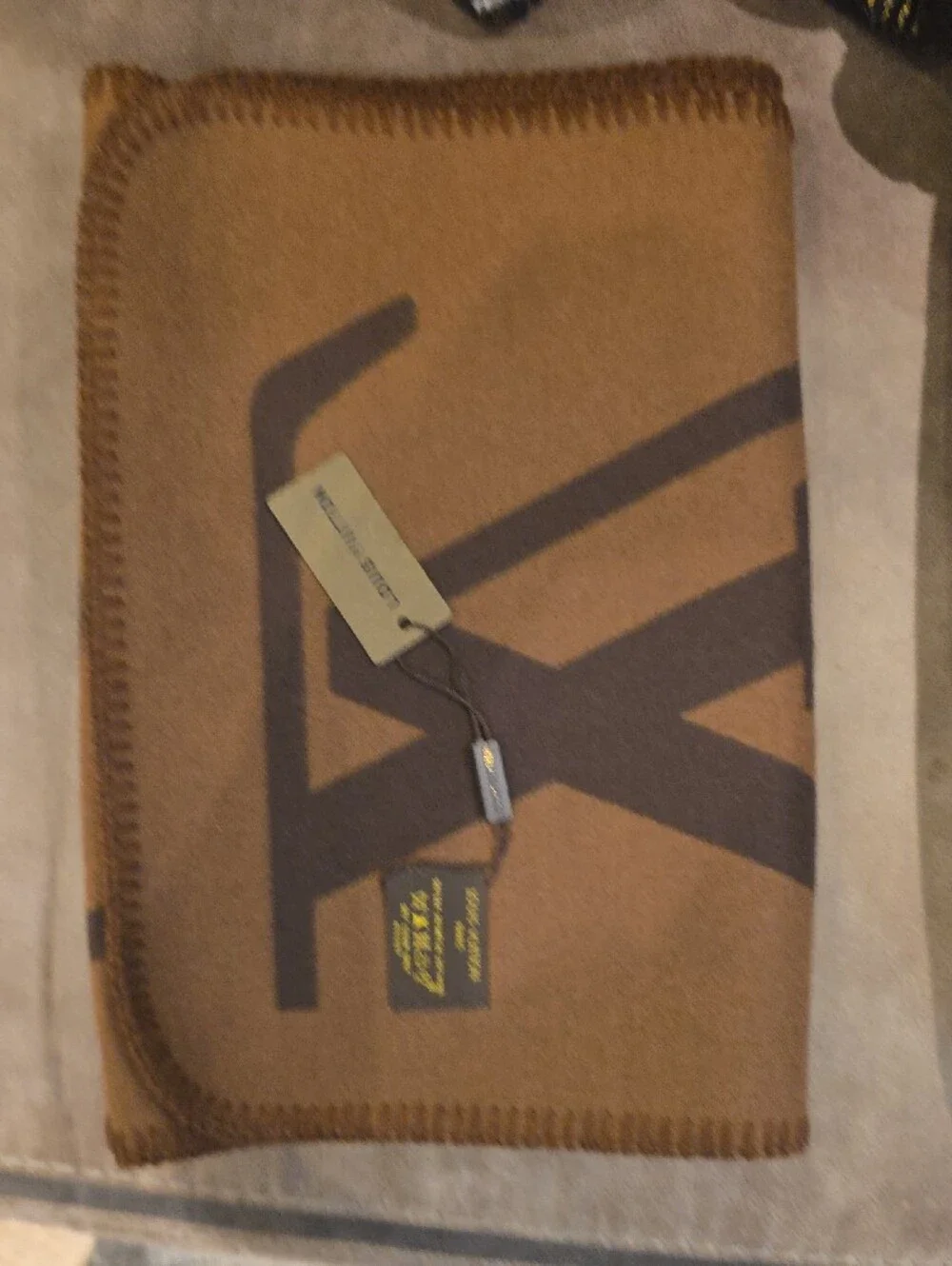 Louis Vuitton Brown & Tan Monogram Wool-Silk Blend Scarf